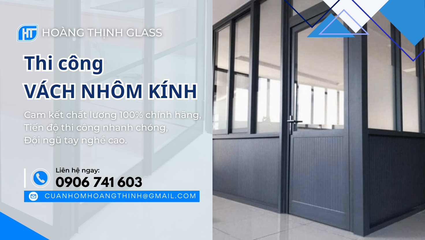 Thi công vách nhôm kính chuyên nghiệp